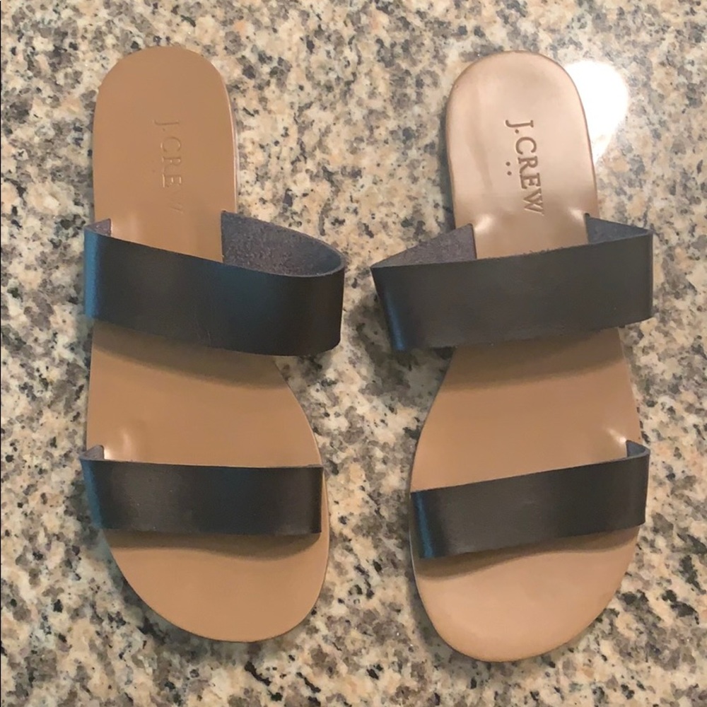 J. Crew black slide sandals